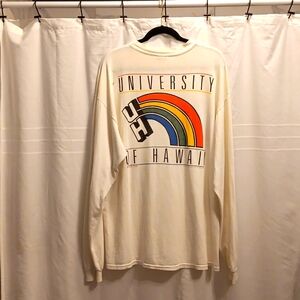 Vintage  90's University of Hawaii long sleeve tee shirt XL Cindy Tees Rainbow